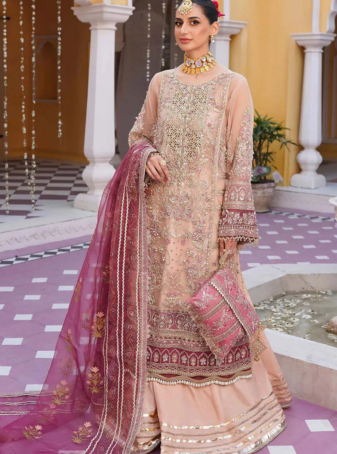 Serene by Mehak Yaqoob Embroidered Organza Suits Unstitched 3 Piece - MY24WF 06 CHERRY BLOSSOM Serene by Mehak Yaqoob Embroidered Organza Suits Unstitched 3 Piece - MY24WF 06 CHERRY BLOSSOM