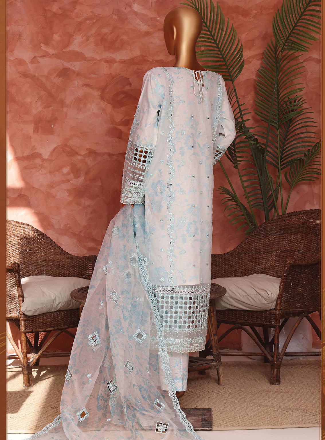 Shaahkaar By HZ Textiles Formal Embroidered Organza 3 Piece Stitched Suit HZ26SFE D-240-BLU Shaahkaar By HZ Textiles Formal Embroidered Organza 3 Piece Stitched Suit HZ26SFE D-240-BLU
