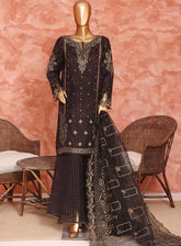 Shaahkaar By HZ Textiles Formal Embroidered Organza 3 Piece Stitched Suit HZ26SFE D-242-BLK