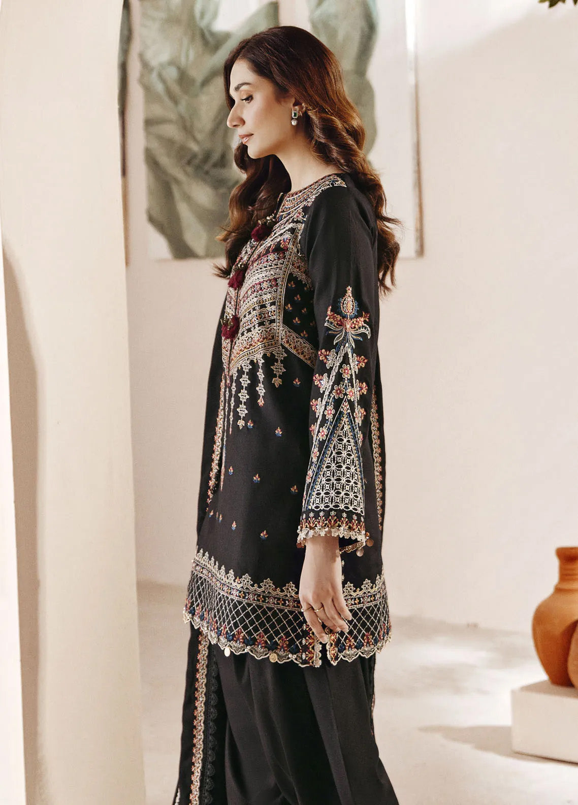 Shades Of Winter By Florent Embroidered Marina Suits Unstitched 3 Piece - FL24SW FL-3B Shades Of Winter By Florent Embroidered Marina Suits Unstitched 3 Piece - FL24SW FL-3B