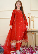 Shanzey Embroidered Chiffon Suits Stitched 3 Piece For Girls - S25MEF SHK-4011