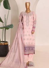 Sheer By HZ Textile Embrodered Lorex Khaadi Net 3 Piece Stitched Suit HZ26PD1 D-232-TPK