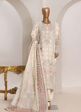 Sheer By HZ Textile Embrodered Lorex Khaadi Net 3 Piece Stitched Suit HZ26PD1 D-234-OWT