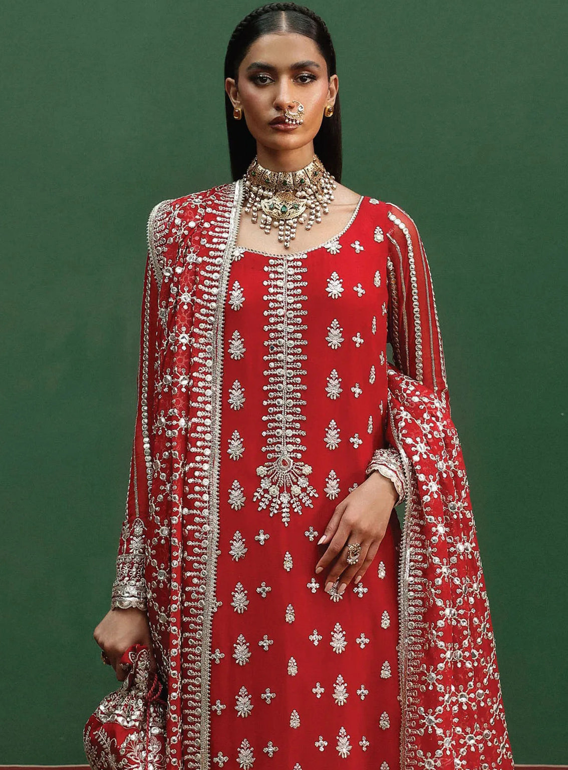 Shehnai By Afrozeh Embroidered Chiffon Suits Unstitched 3 Piece - AF24SW AFS-24-02 NISHAT Shehnai By Afrozeh Embroidered Chiffon Suits Unstitched 3 Piece - AF24SW AFS-24-02 NISHAT