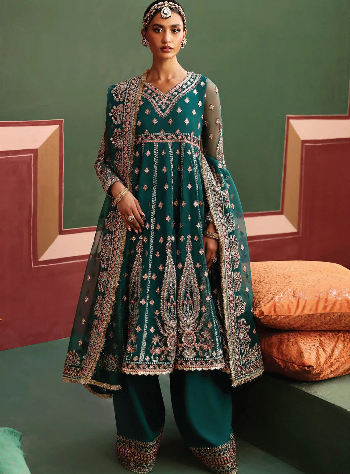 Shehnai By Afrozeh Embroidered Net Suits Unstitched 3 Piece - AF24SW AFS-24-01 SHAISTA Shehnai By Afrozeh Embroidered Net Suits Unstitched 3 Piece - AF24SW AFS-24-01 SHAISTA