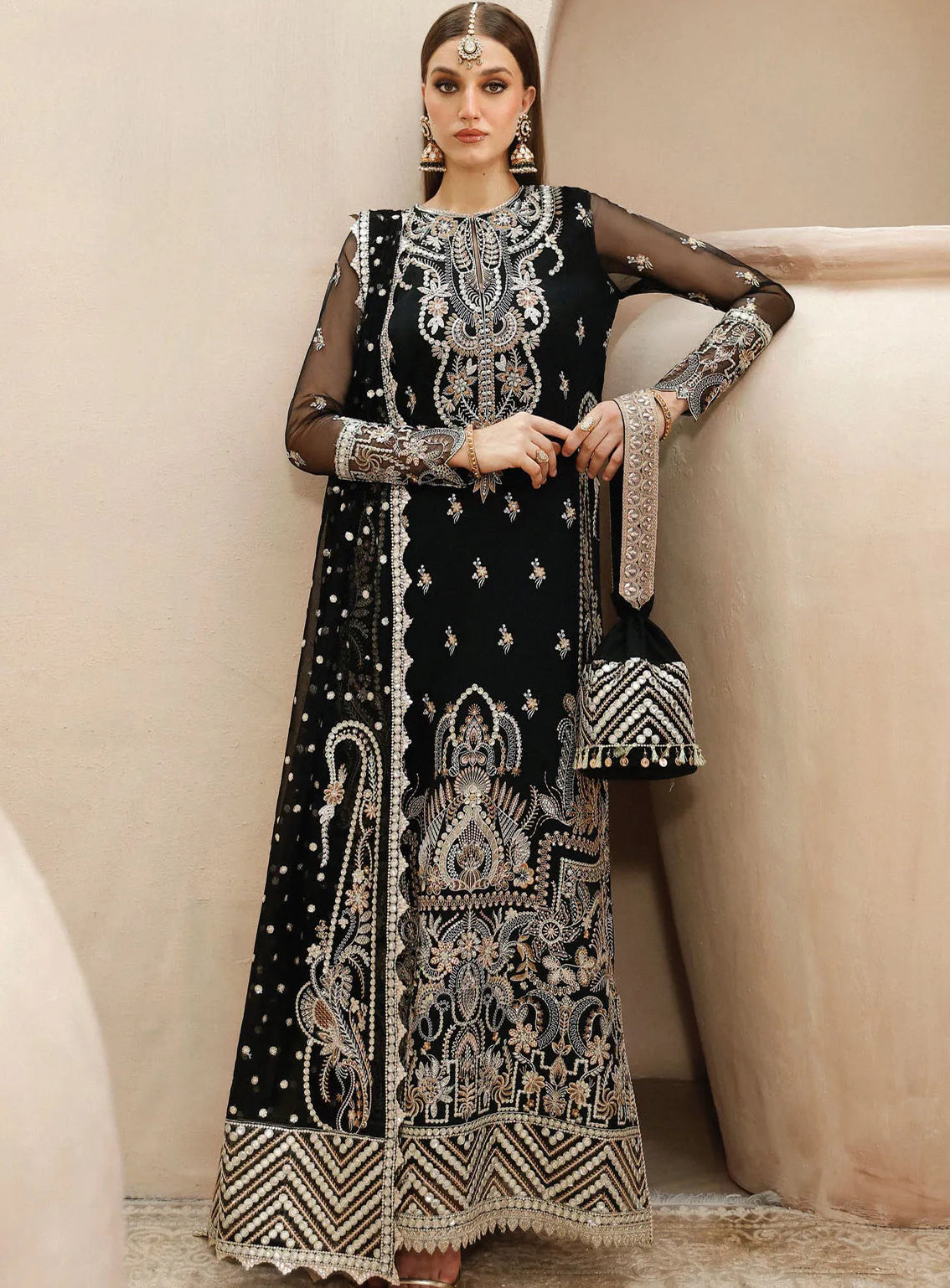 Shehnai By Afrozeh Embroidered Organza Suits Unstitched 3 Piece - AF24SW AFS-24-03 RESHMA Shehnai By Afrozeh Embroidered Organza Suits Unstitched 3 Piece - AF24SW AFS-24-03 RESHMA