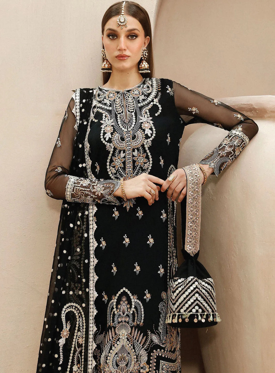 Shehnai By Afrozeh Embroidered Organza Suits Unstitched 3 Piece - AF24SW AFS-24-03 RESHMA Shehnai By Afrozeh Embroidered Organza Suits Unstitched 3 Piece - AF24SW AFS-24-03 RESHMA