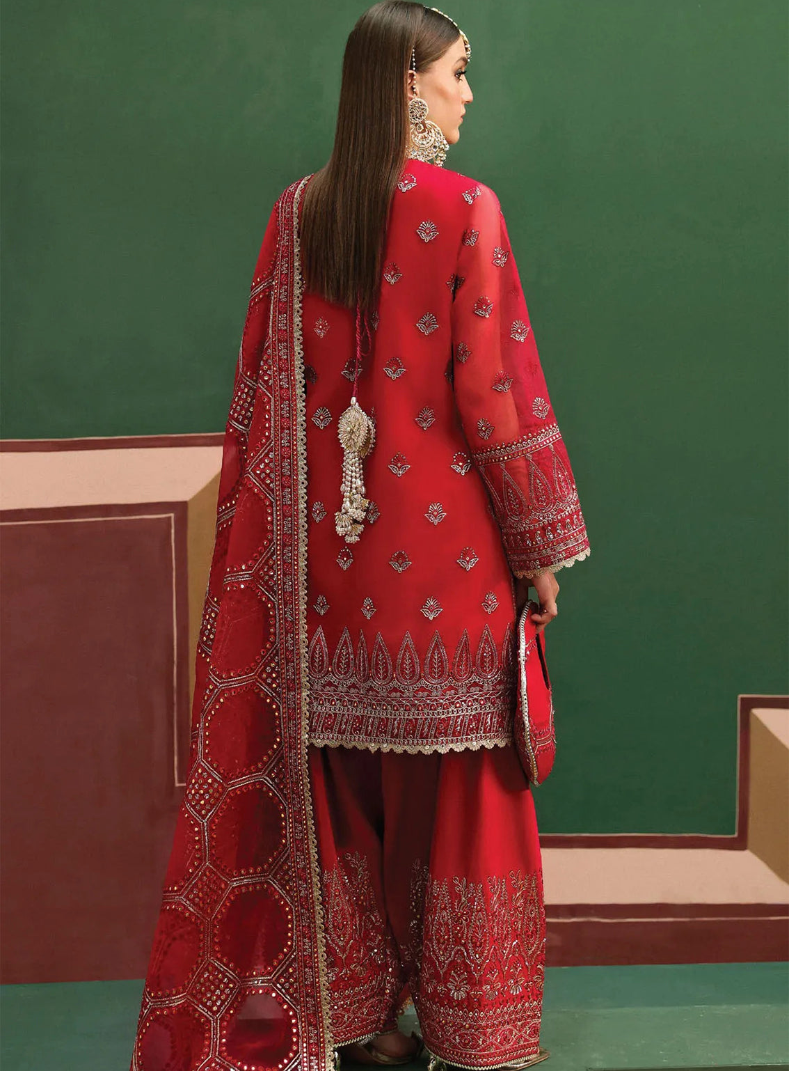 Shehnai By Afrozeh Embroidered Organza Suits Unstitched 3 Piece - AF24SW AFS-24-04 HOOR Shehnai By Afrozeh Embroidered Organza Suits Unstitched 3 Piece - AF24SW AFS-24-04 HOOR