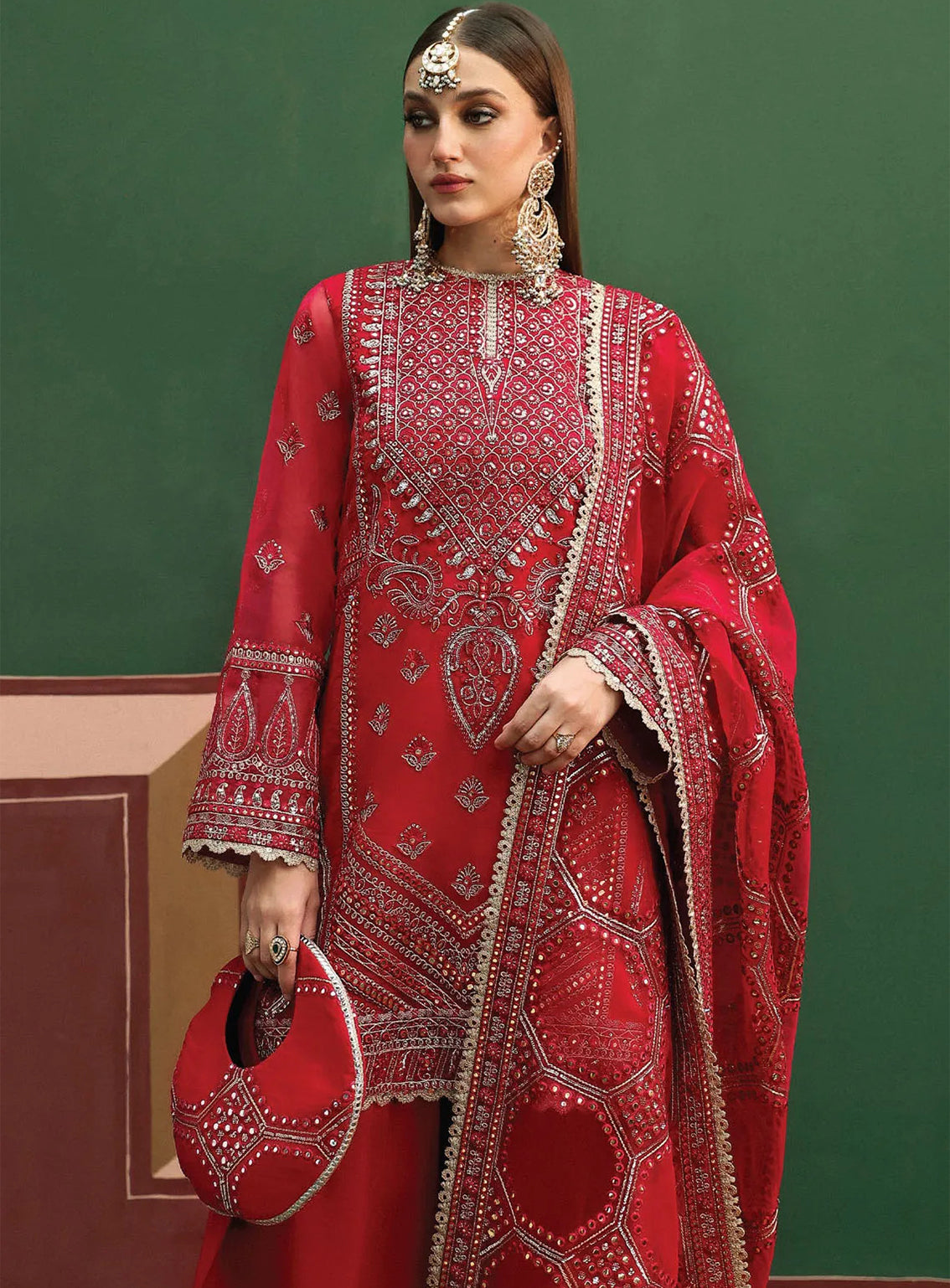 Shehnai By Afrozeh Embroidered Organza Suits Unstitched 3 Piece - AF24SW AFS-24-04 HOOR Shehnai By Afrozeh Embroidered Organza Suits Unstitched 3 Piece - AF24SW AFS-24-04 HOOR