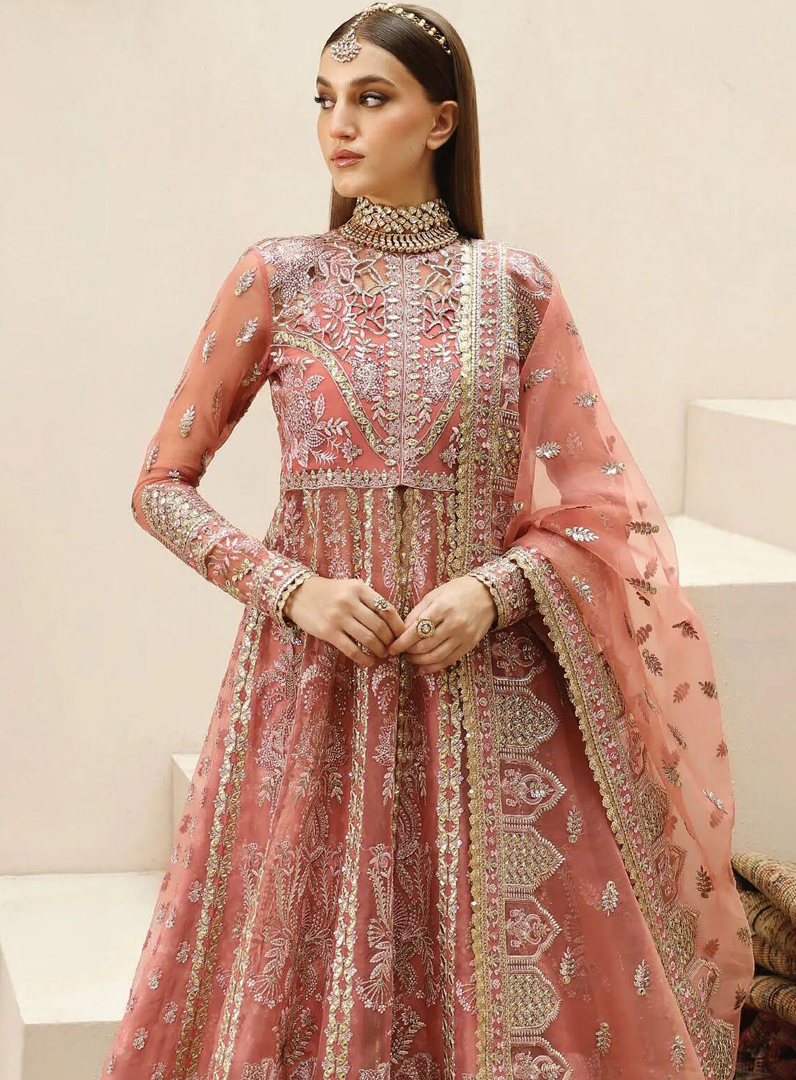 Shehnai By Afrozeh Embroidered Organza Suits Unstitched 3 Piece - AF24SW AFS-24-05 SHAHPARA Shehnai By Afrozeh Embroidered Organza Suits Unstitched 3 Piece - AF24SW AFS-24-05 SHAHPARA