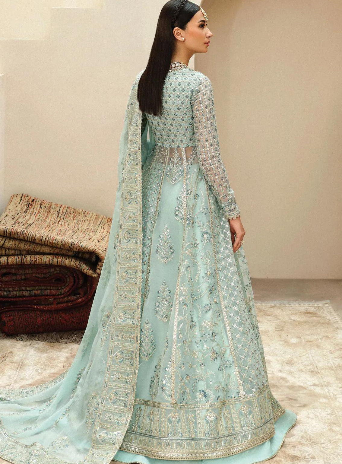 Shehnai By Afrozeh Embroidered Organza Suits Unstitched 3 Piece - AF24SW AFS-24-07 TAZMEEN Shehnai By Afrozeh Embroidered Organza Suits Unstitched 3 Piece - AF24SW AFS-24-07 TAZMEEN