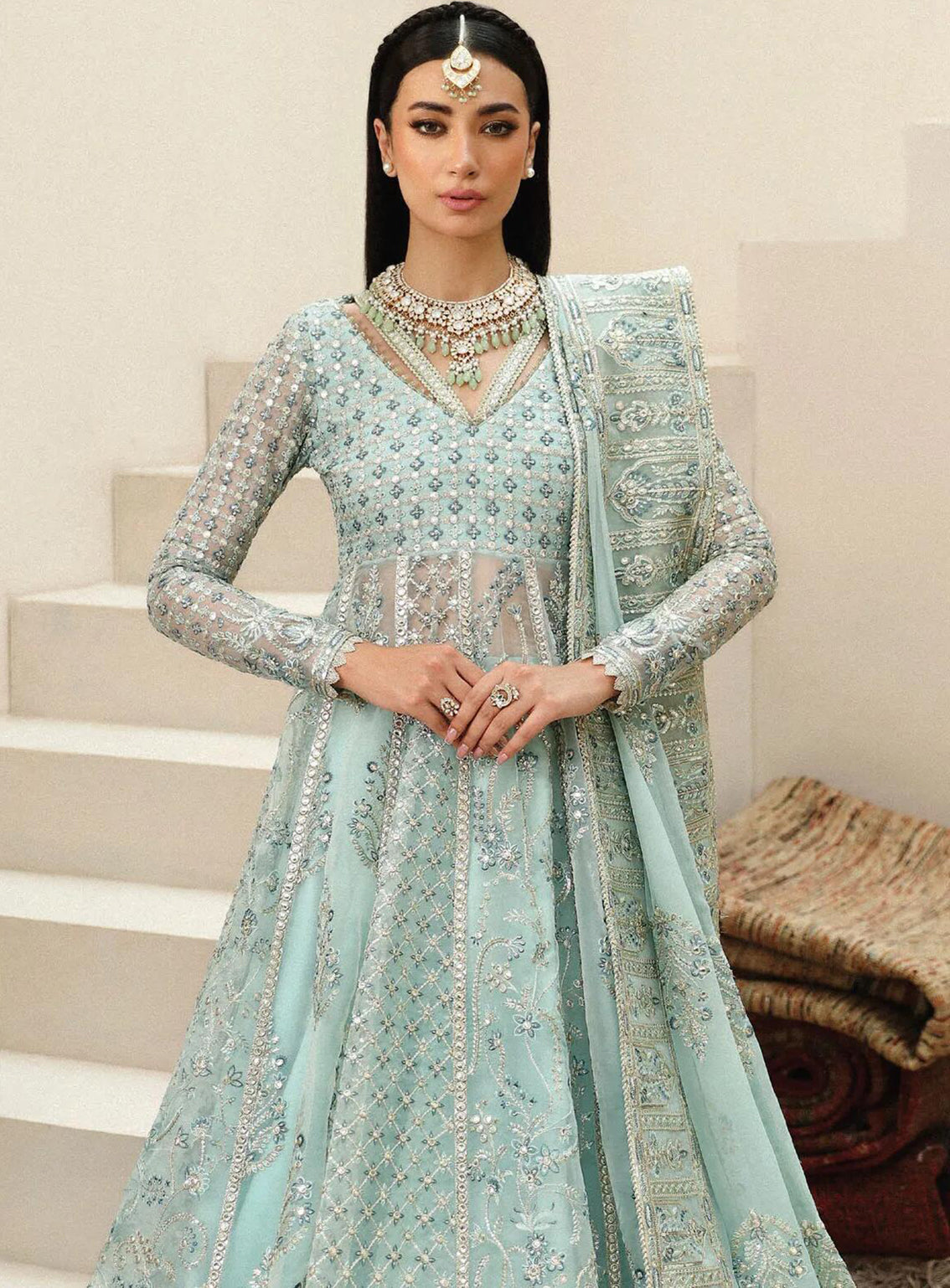 Shehnai By Afrozeh Embroidered Organza Suits Unstitched 3 Piece - AF24SW AFS-24-07 TAZMEEN Shehnai By Afrozeh Embroidered Organza Suits Unstitched 3 Piece - AF24SW AFS-24-07 TAZMEEN