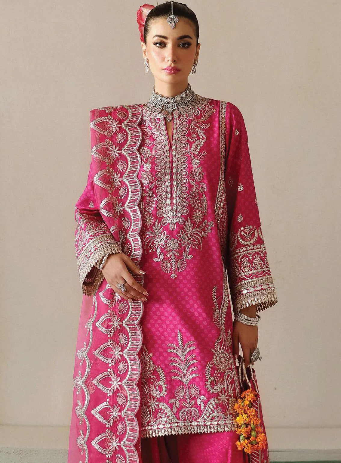 Shehnai By Afrozeh Embroidered Raw Silk Suits Unstitched 3 Piece - AF24SW AFS-24-06 YASMIN Shehnai By Afrozeh Embroidered Raw Silk Suits Unstitched 3 Piece - AF24SW AFS-24-06 YASMIN