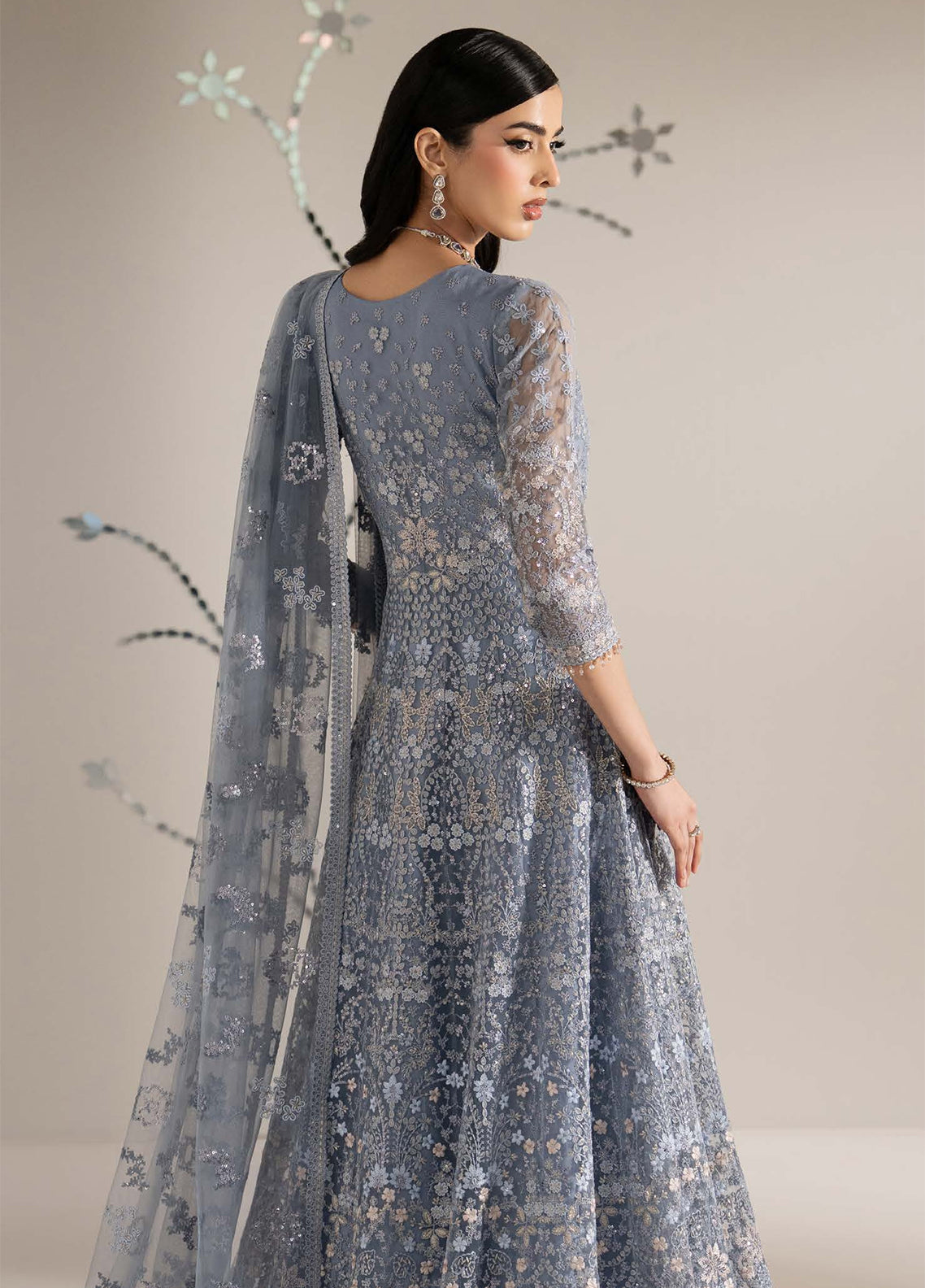 Shehnai By Lavish Premium Formal Embroidered Organza 3 Piece Unstitched Suit LP26SFL D-SH-04 AAB-E-NEEL Shehnai By Lavish Premium Formal Embroidered Organza 3 Piece Unstitched Suit LP26SFL D-SH-04 AAB-E-NEEL