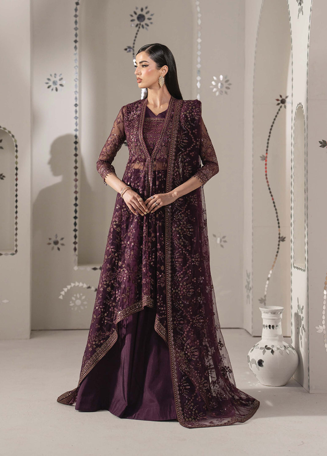 Shehnai By Lavish Premium Formal Embroidered Organza 3 Piece Unstitched Suit LP26SFL D-SH-08 RAQS-E-GUL Shehnai By Lavish Premium Formal Embroidered Organza 3 Piece Unstitched Suit LP26SFL D-SH-08 RAQS-E-GUL