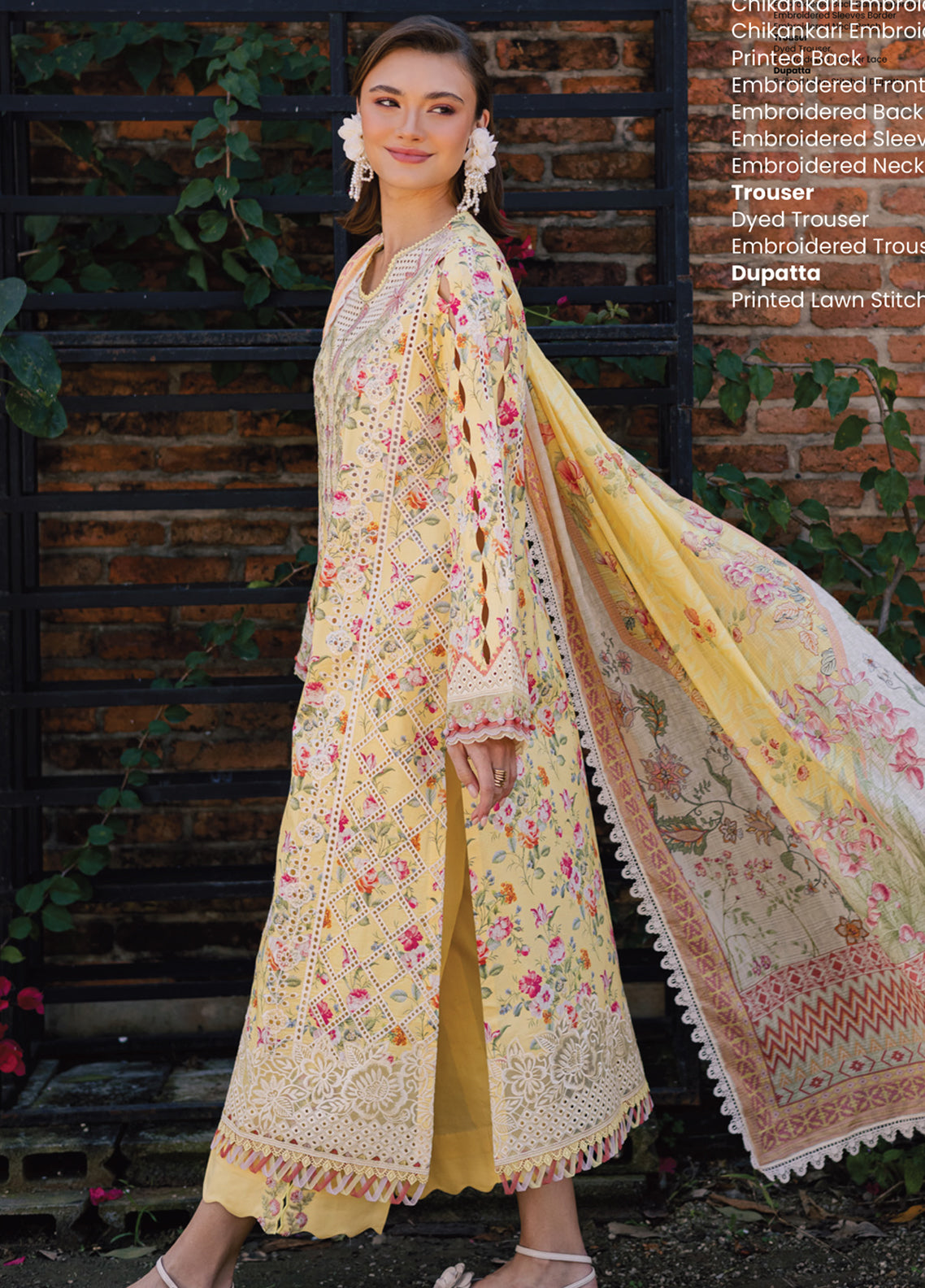 Shezlin By Aabyaan Chikankari Lawn 3 Piece Unstitched Suit ABY26SCEE D-AV-09 ZEHRAAYE Shezlin By Aabyaan Chikankari Lawn 3 Piece Unstitched Suit ABY26SCEE D-AV-09 ZEHRAAYE