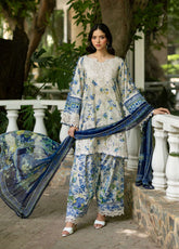 Signature By Elaf Embroidered Lawn 3 Piece Unstitched Suit EF26SElV2 D-8B CELINE