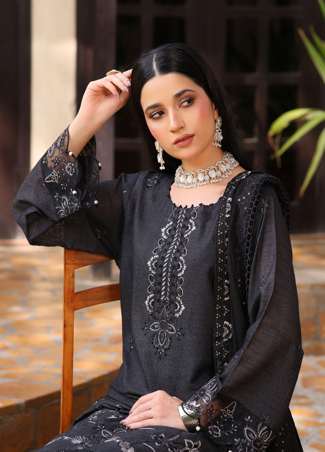 Signature By Schick Embroidered Karandi 3 Piece Unstitched Suit SDH26SK D-04 Signature By Schick Embroidered Karandi 3 Piece Unstitched Suit SDH26SK D-04