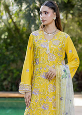 Signature By Zellbury Embroidered Lawn 3 Piece Unstitched Suit WUS26E34088