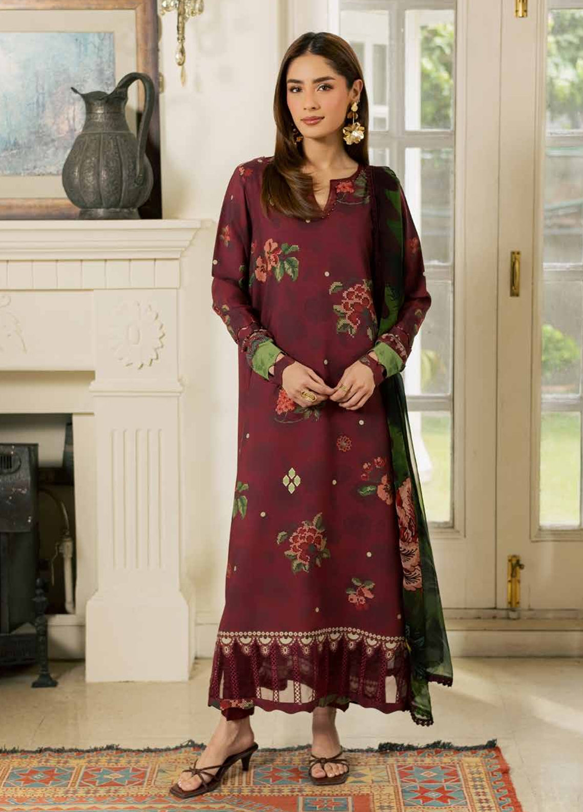 Signature Prints By Nureh Printed Slub Viscose 3 Piece Unstitched Suit NU26SPPSV D-SP-212 Signature Prints By Nureh Printed Slub Viscose 3 Piece Unstitched Suit NU26SPPSV D-SP-212