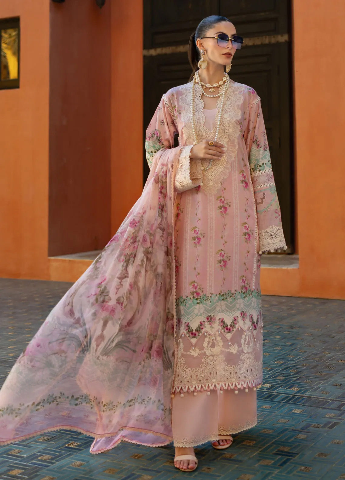 Signature by Elaf Embroidered Lawn Suits Unstitched 3 Piece - EF25EL 1B PINK PETAL Signature by Elaf Embroidered Lawn Suits Unstitched 3 Piece - EF25EL 1B PINK PETAL