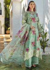 Signature by Elaf Embroidered Lawn Suits Unstitched 3 Piece - EF25EL 3A TURQUOISE