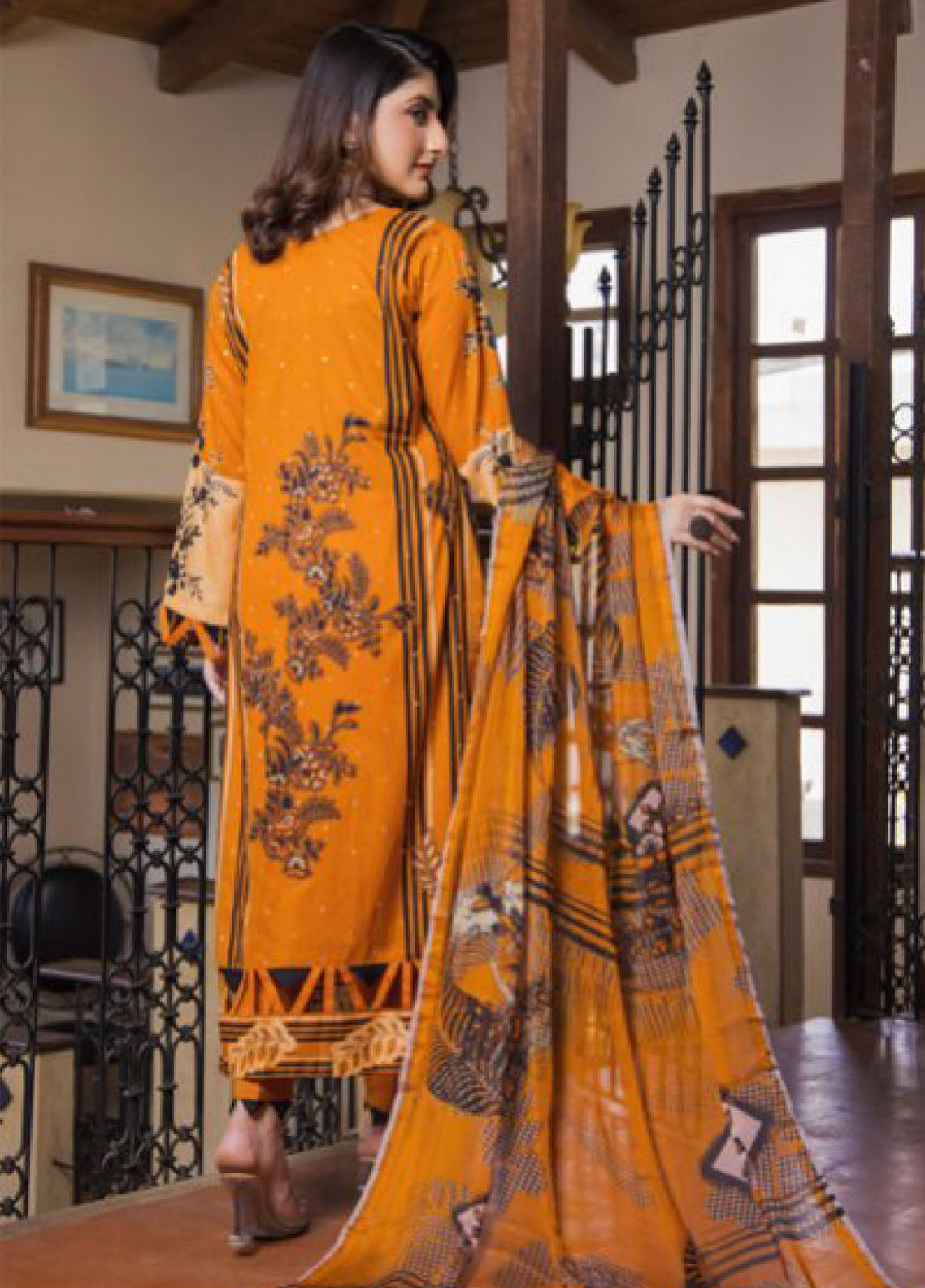Sitara Gold By Schick Embroidered Lawn Unstitched 3 Piece Suit - SDH24SG 10 Sitara Gold By Schick Embroidered Lawn Unstitched 3 Piece Suit - SDH24SG 10