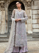 Soiree By Maria B Embroidered Organza Net Suits Unstitched 3 Piece - MB25SF WF-09-07-Grey