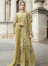 Soiree By Maria B Embroidered Organza Suits Unstitched 3 Piece - MB25SF WF-09-08-Olive Green