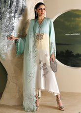 Soiree By Maria B Formals Embroidered Raw Silk 3 Piece Unstitched Dress MB26SF D-SR-07 Crystal Mint - Front View