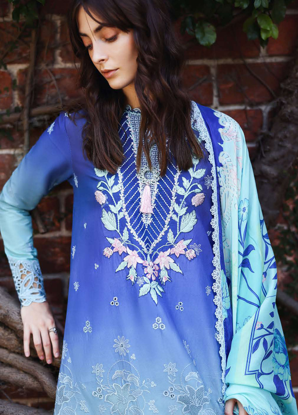 Solace Ombre By Mushq Chikankari Lawn 3 Piece Unstitched Suit MQ26SOC D-05 MOONLIT EASE Solace Ombre By Mushq Chikankari Lawn 3 Piece Unstitched Suit MQ26SOC D-05 MOONLIT EASE