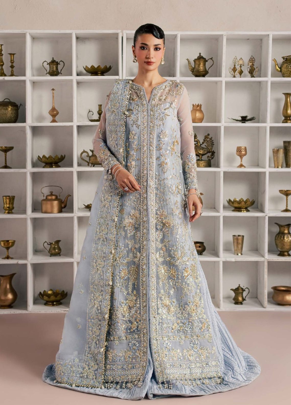 Sorelle By Aylin Luxury Festive Embroidered Organza 3 Piece Unstitched Suit AY26SLF D-03 AZURA Sorelle By Aylin Luxury Festive Embroidered Organza 3 Piece Unstitched Suit AY26SLF D-03 AZURA