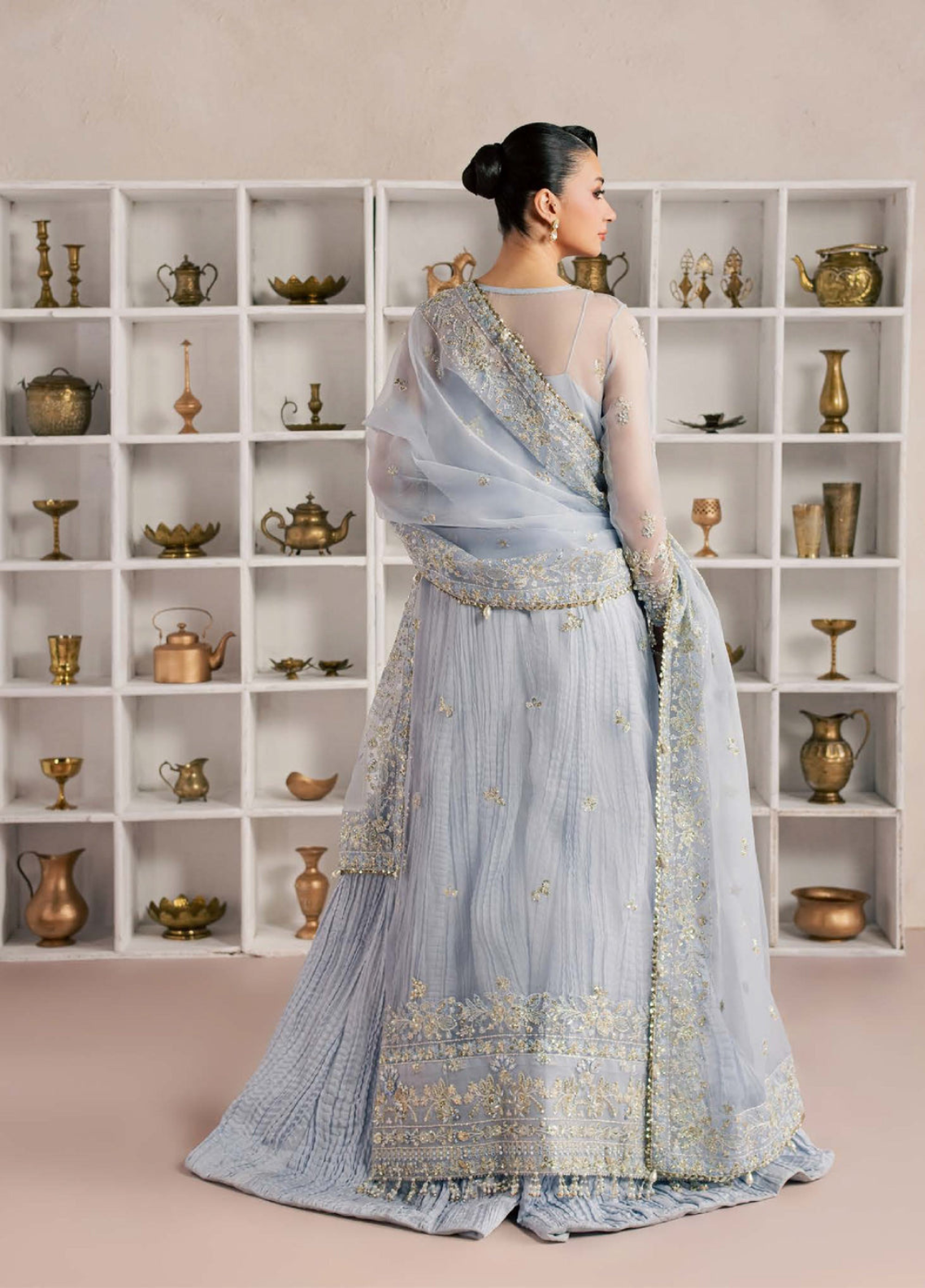 Sorelle By Aylin Luxury Festive Embroidered Organza 3 Piece Unstitched Suit AY26SLF D-03 AZURA Sorelle By Aylin Luxury Festive Embroidered Organza 3 Piece Unstitched Suit AY26SLF D-03 AZURA