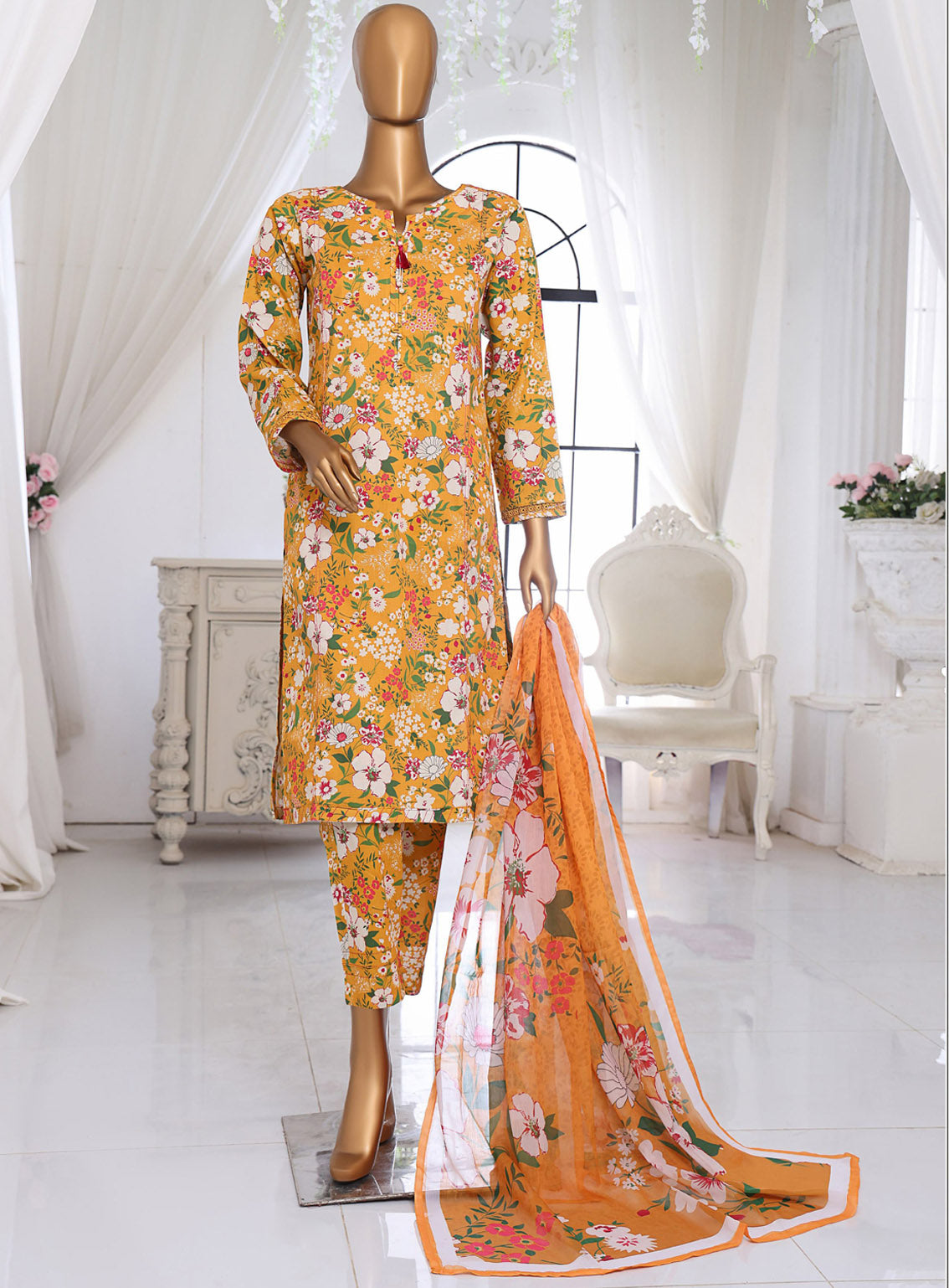 Sumi Printed Lawn Suits Stitched 3 Piece - SU25PL 01 MUSTARD Sumi Printed Lawn Suits Stitched 3 Piece - SU25PL 01 MUSTARD