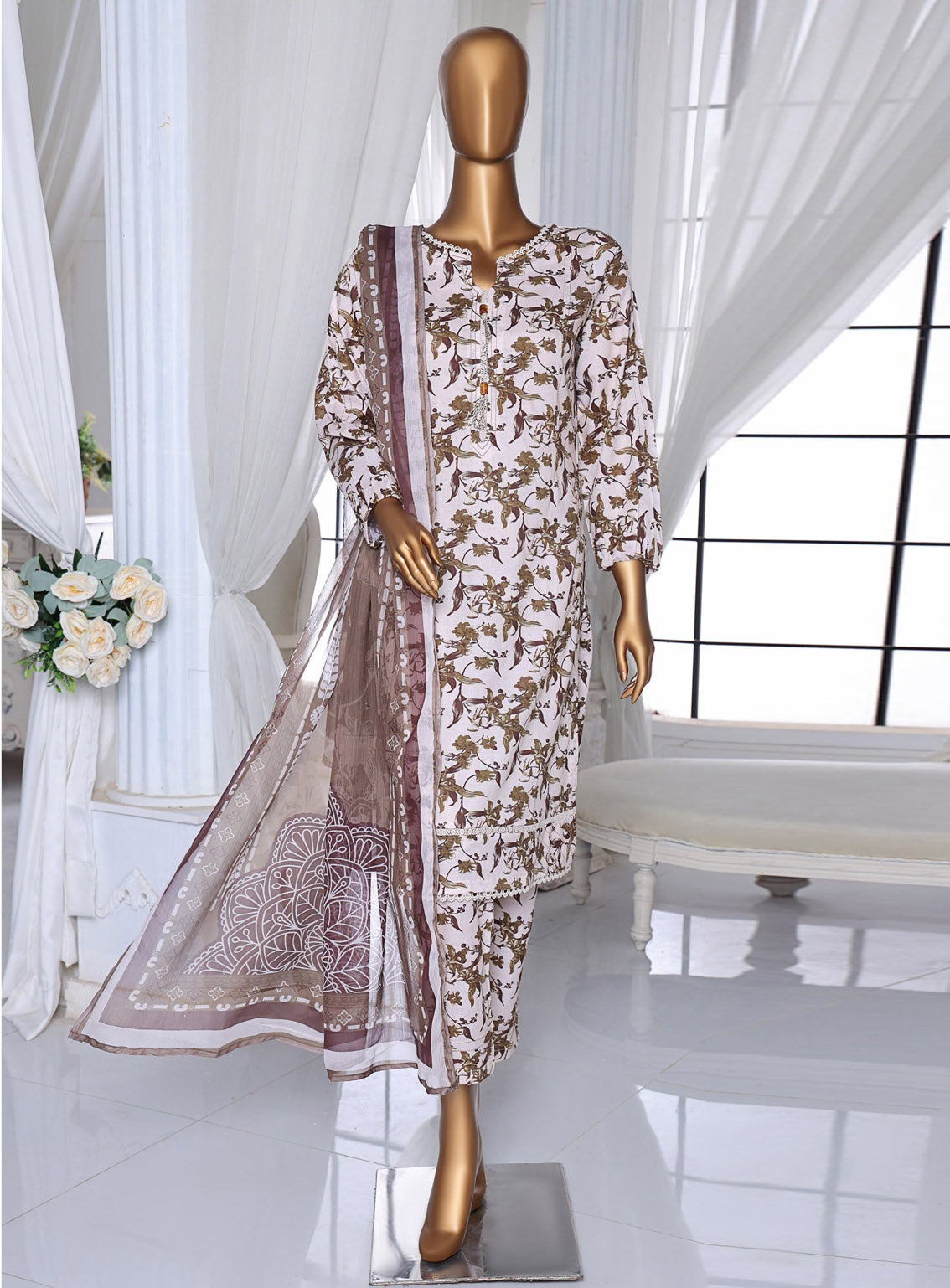 Sumi Printed Lawn Suits Stitched 3 Piece - SU25PL 03 BROWN Sumi Printed Lawn Suits Stitched 3 Piece - SU25PL 03 BROWN
