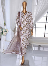 Sumi Printed Lawn Suits Stitched 3 Piece - SU25PL 03 BROWN