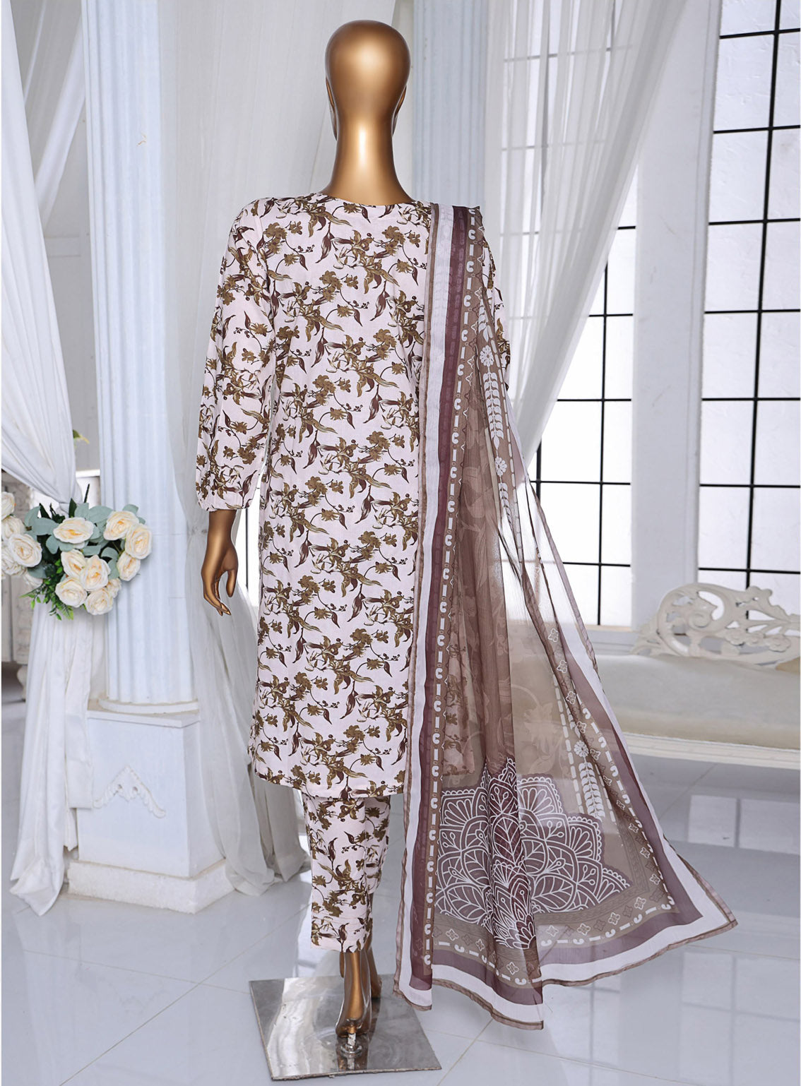 Sumi Printed Lawn Suits Stitched 3 Piece - SU25PL 03 BROWN Sumi Printed Lawn Suits Stitched 3 Piece - SU25PL 03 BROWN