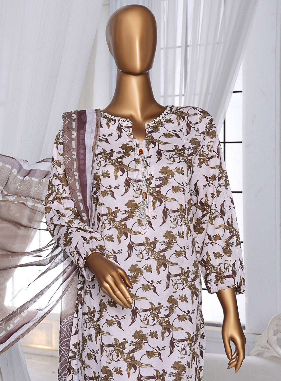 Sumi Printed Lawn Suits Stitched 3 Piece - SU25PL 03 BROWN Sumi Printed Lawn Suits Stitched 3 Piece - SU25PL 03 BROWN