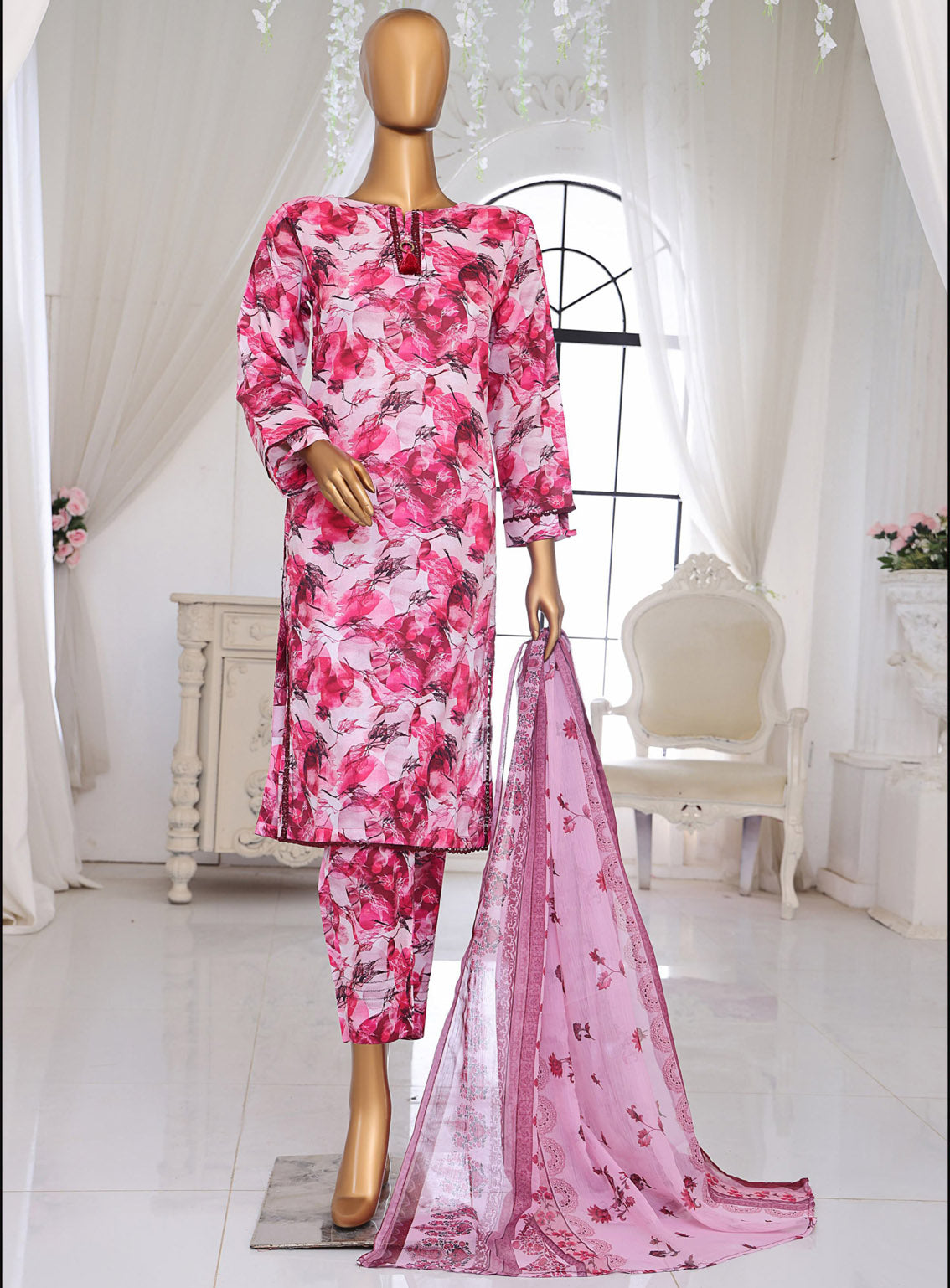 Sumi Printed Lawn Suits Stitched 3 Piece - SU25PL 04 BURGUNDY Sumi Printed Lawn Suits Stitched 3 Piece - SU25PL 04 BURGUNDY