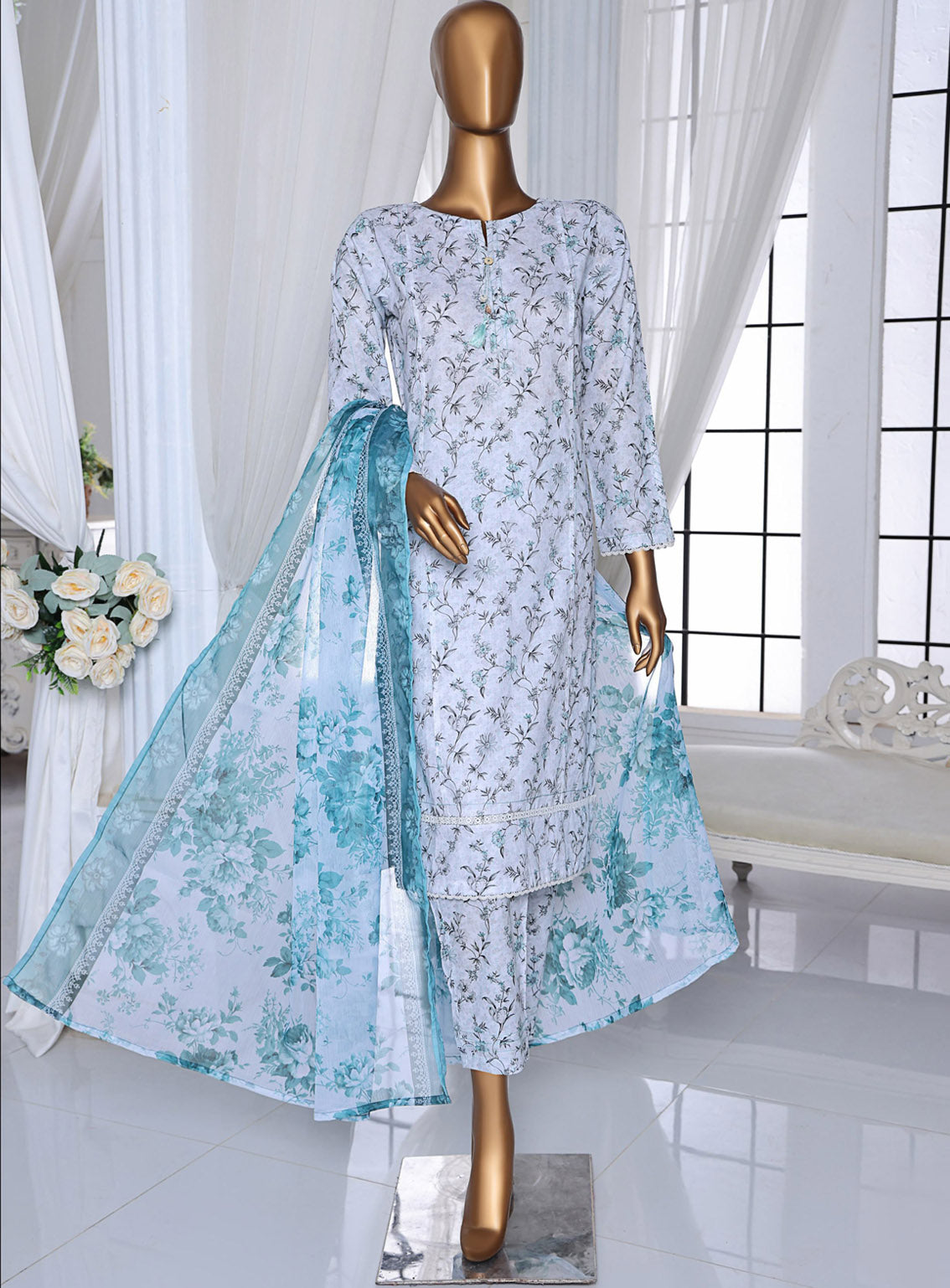 Sumi Printed Lawn Suits Stitched 3 Piece - SU25PL 05 AQUA Sumi Printed Lawn Suits Stitched 3 Piece - SU25PL 05 AQUA