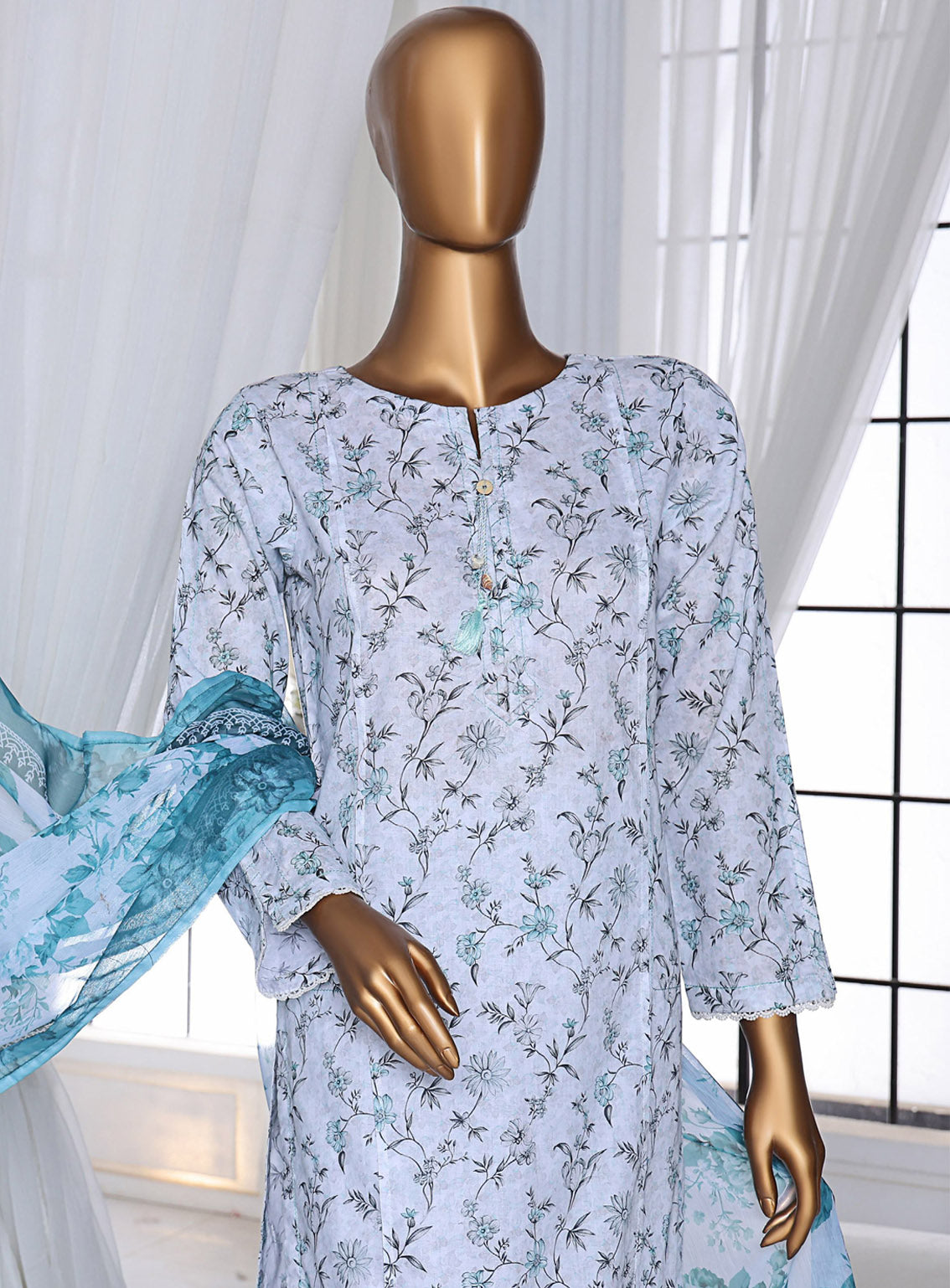 Sumi Printed Lawn Suits Stitched 3 Piece - SU25PL 05 AQUA Sumi Printed Lawn Suits Stitched 3 Piece - SU25PL 05 AQUA