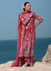 Summer Together by Afrozeh Embroidered Lawn Suits Unstitched 3 Piece - AF25ST 05 PINK RUBY