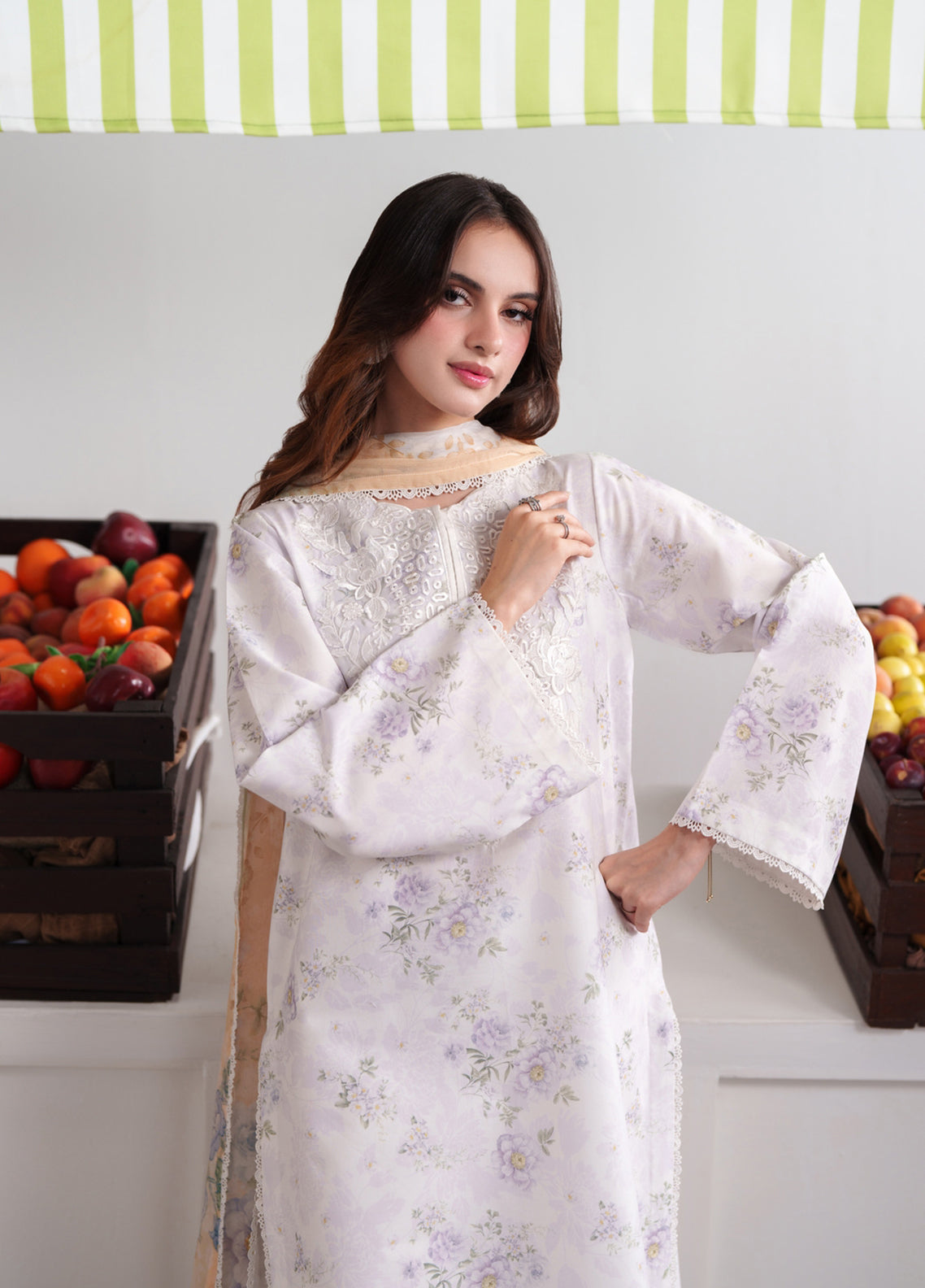 Summer Diary By Neeshay Embroidered Lawn 3 Piece Unstitched Suit NE26SD D-IVORY BLOOM Summer Diary By Neeshay Embroidered Lawn 3 Piece Unstitched Suit NE26SD D-IVORY BLOOM