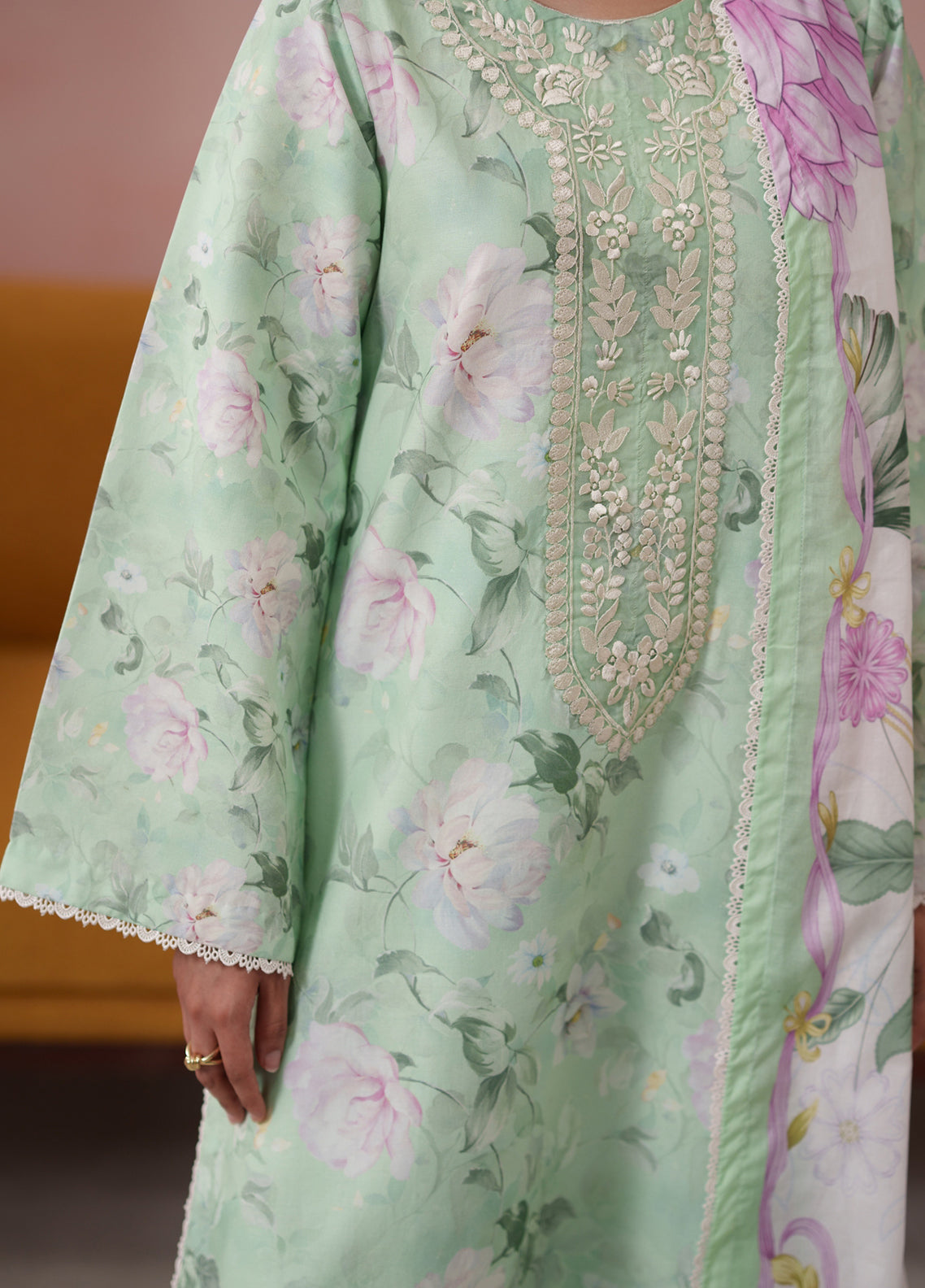 Summer Diary By Neeshay Embroidered Lawn 3 Piece Unstitched Suit NE26SD D-MINT REVERIE Summer Diary By Neeshay Embroidered Lawn 3 Piece Unstitched Suit NE26SD D-MINT REVERIE