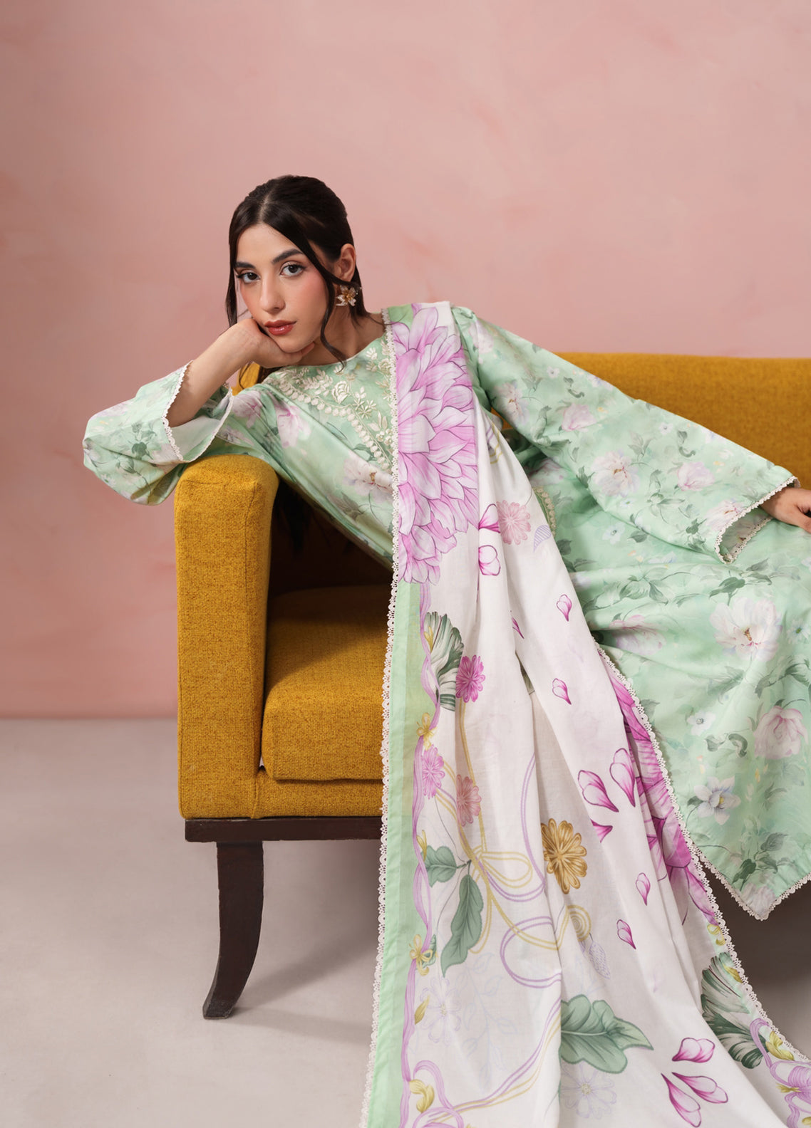 Summer Diary By Neeshay Embroidered Lawn 3 Piece Unstitched Suit NE26SD D-MINT REVERIE Summer Diary By Neeshay Embroidered Lawn 3 Piece Unstitched Suit NE26SD D-MINT REVERIE