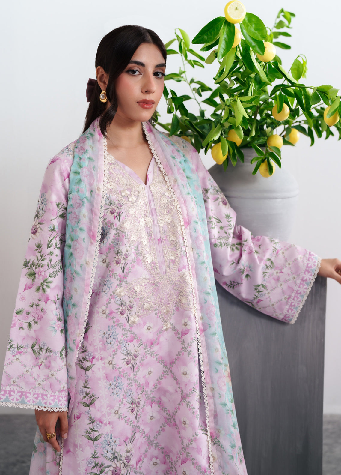 Summer Diary By Neeshay Embroidered Lawn 3 Piece Unstitched Suit NE26SD D-SAKURA DREAM Summer Diary By Neeshay Embroidered Lawn 3 Piece Unstitched Suit NE26SD D-SAKURA DREAM