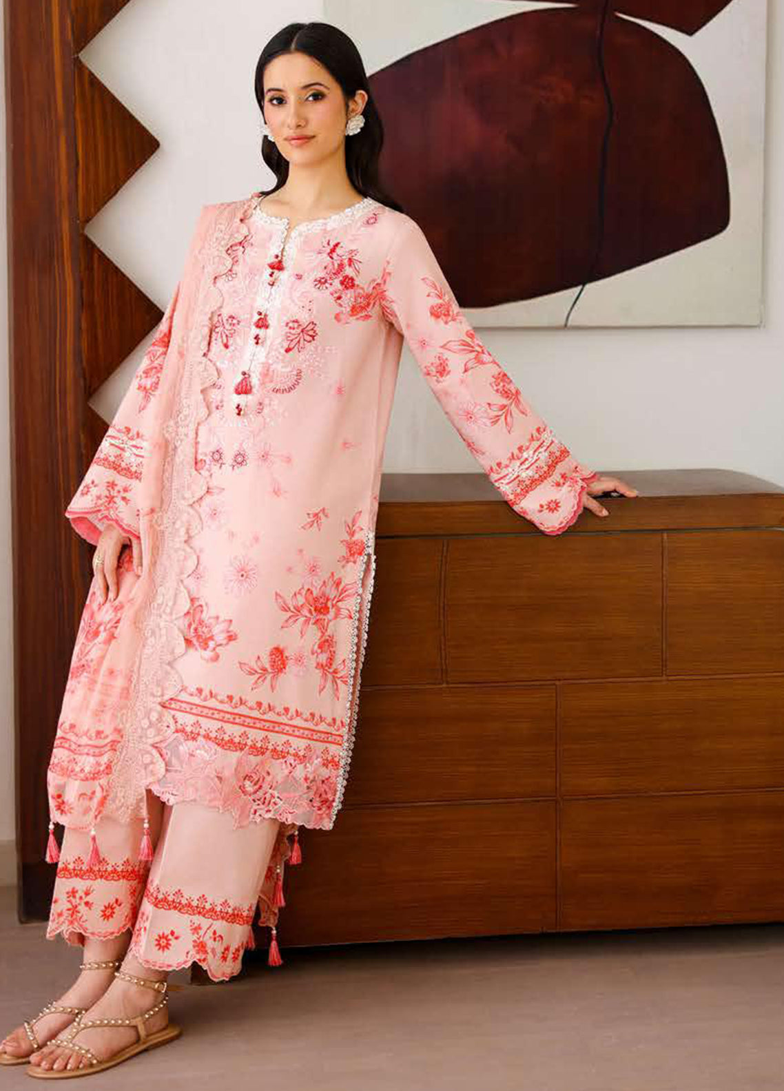 Sunlit Tales By Roheenaz Embroidered Lawn 3 Piece Unstitched Suit RNZ26STPE D-06 CORAL WHISPER Sunlit Tales By Roheenaz Embroidered Lawn 3 Piece Unstitched Suit RNZ26STPE D-06 CORAL WHISPER