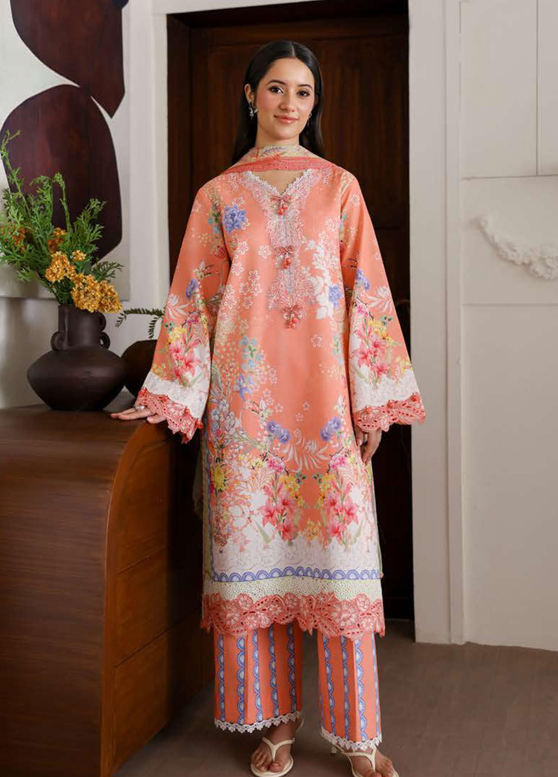 Sunlit Tales By Roheenaz Embroidered Lawn 3 Piece Unstitched Suit RNZ26STPE D-10 BLUSH TALE Sunlit Tales By Roheenaz Embroidered Lawn 3 Piece Unstitched Suit RNZ26STPE D-10 BLUSH TALE