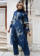 Sunshine Bloom By Alzohaib Premium Embroidered Lawn 3 Piece Unstitched Suit AZ26SSBEV2 D-01