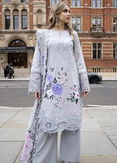 Sunshine Bloom By Alzohaib Premium Embroidered Lawn 3 Piece Unstitched Suit AZ26SSBEV2 D-09